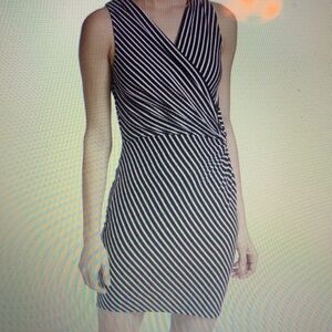 Bailey 44 Tiva Striped Black & White Sheath Cocktail Dress in Medium NWT